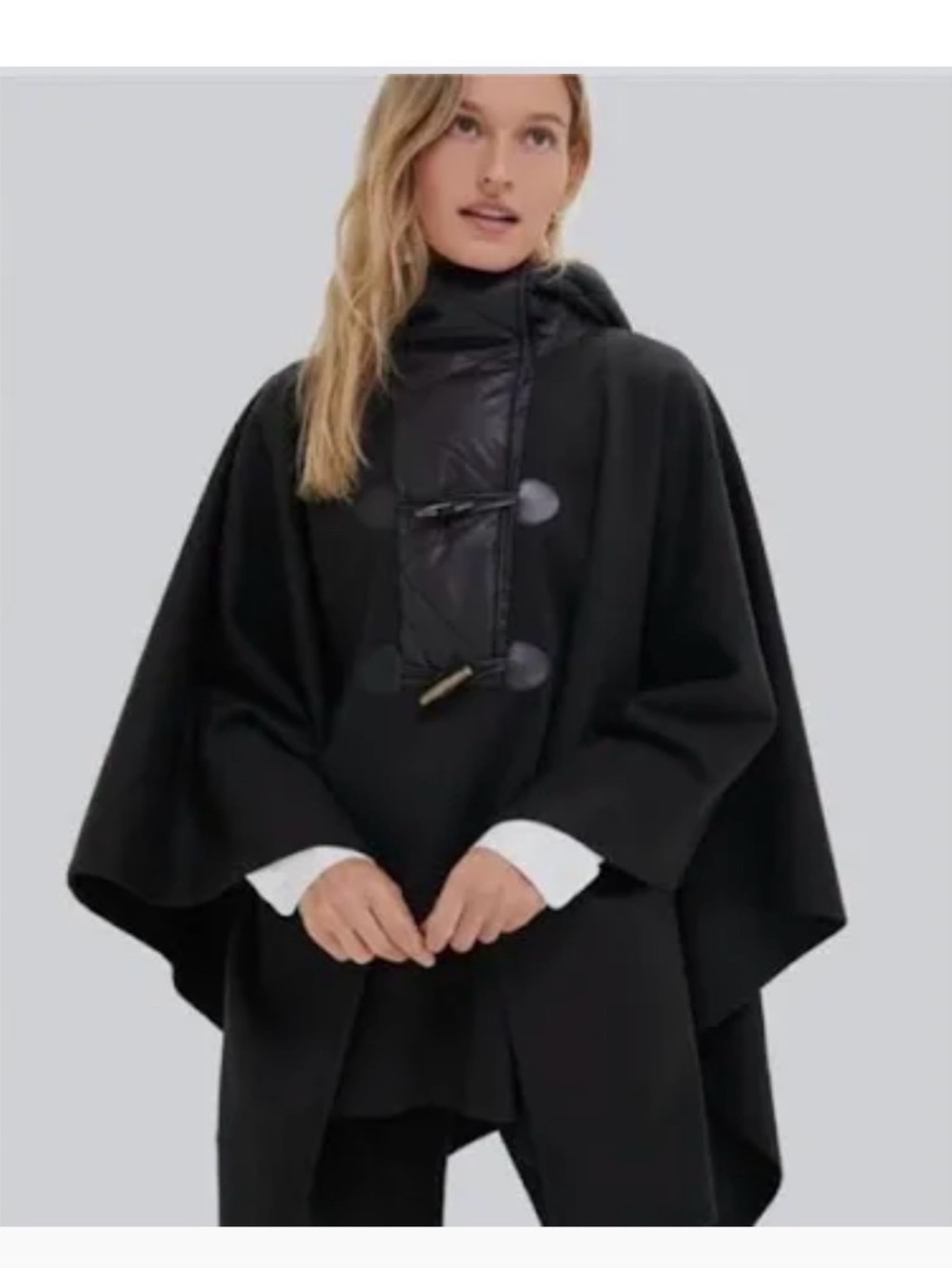 Tuckernuck Black Hooded Toggle Cape